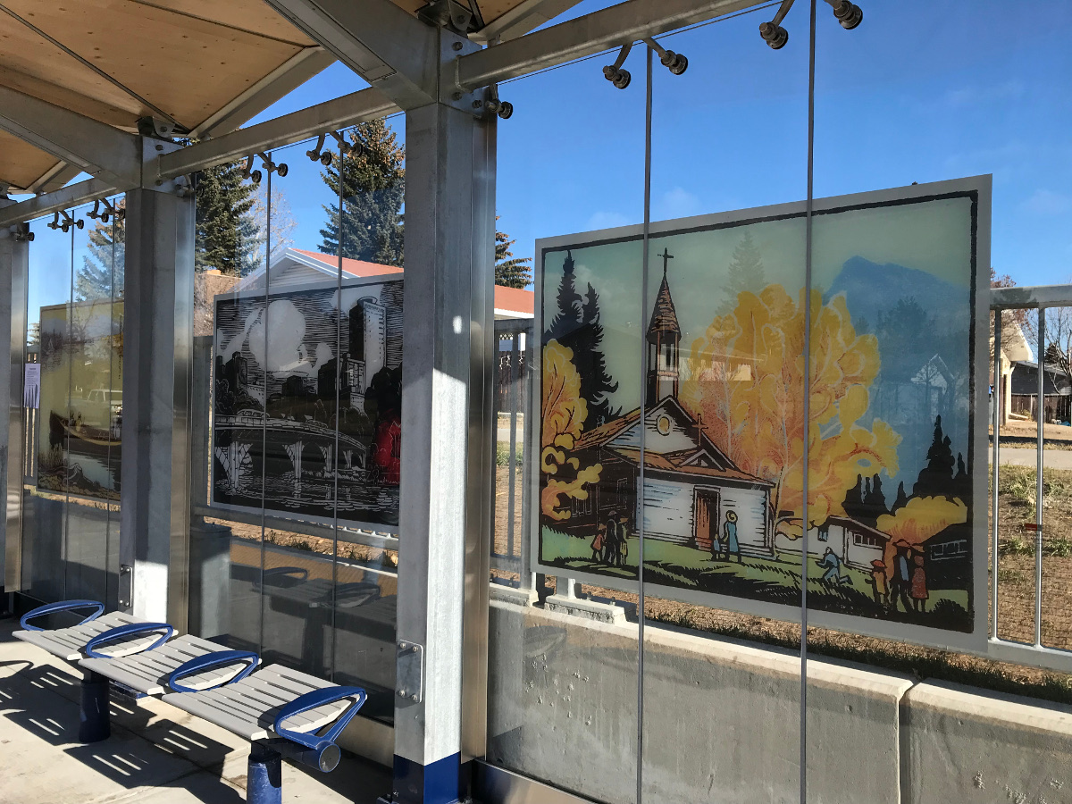 Shelton North BRT station art