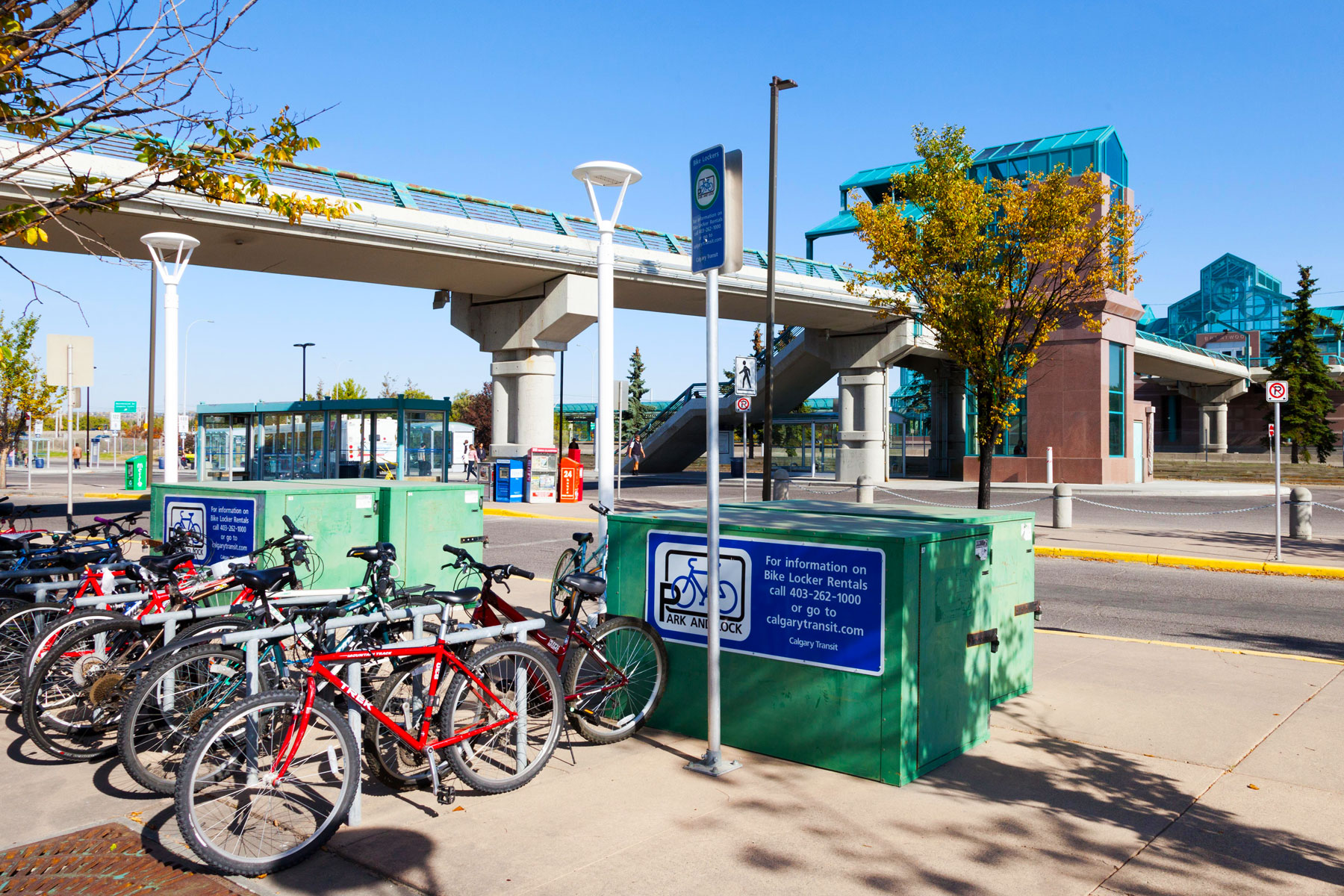 Bike lockers at Brentwood LRT Station